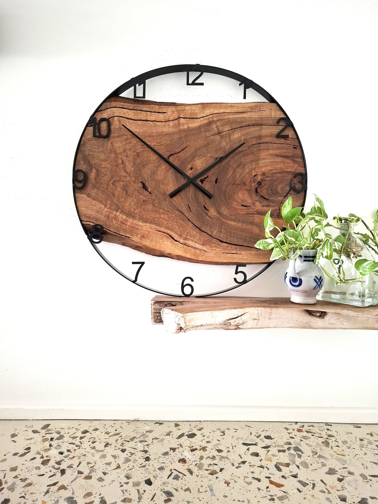 Handmade Wooden Wall Clock, Wooden Wall Clock, Large Timber Wall Clock, 5th anniversary gift (Copy)