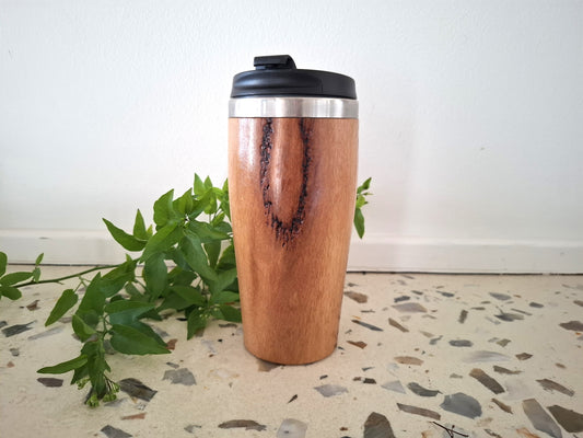 Handmade Large Australian Timber Travel Cup, Reusable Wooden Coffee Mug, Eco-Friendly Keep Cup