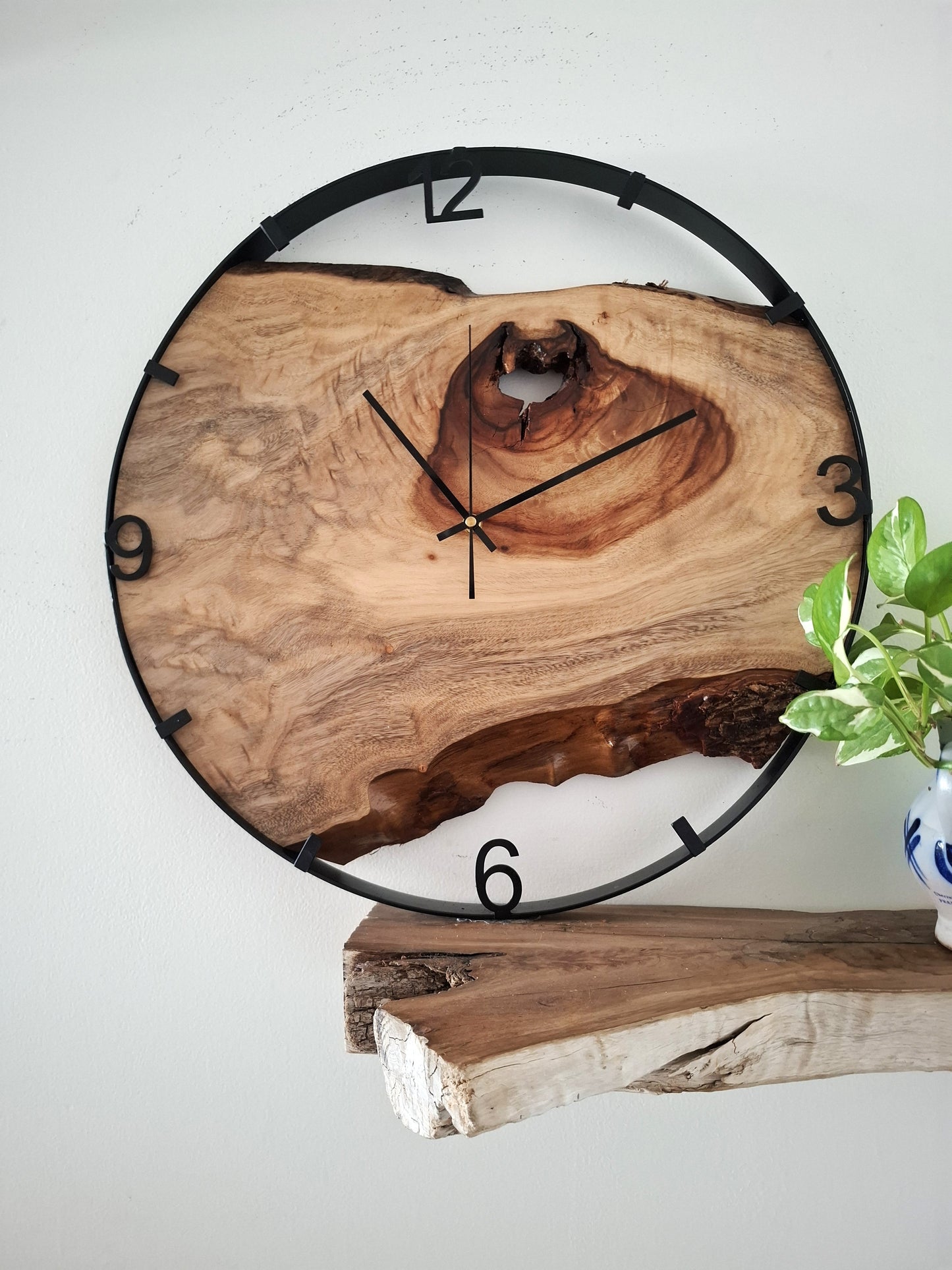 Handmade Wooden Wall Clock, Wooden Wall Clock, Large Timber Wall Clock, 5th anniversary gift
