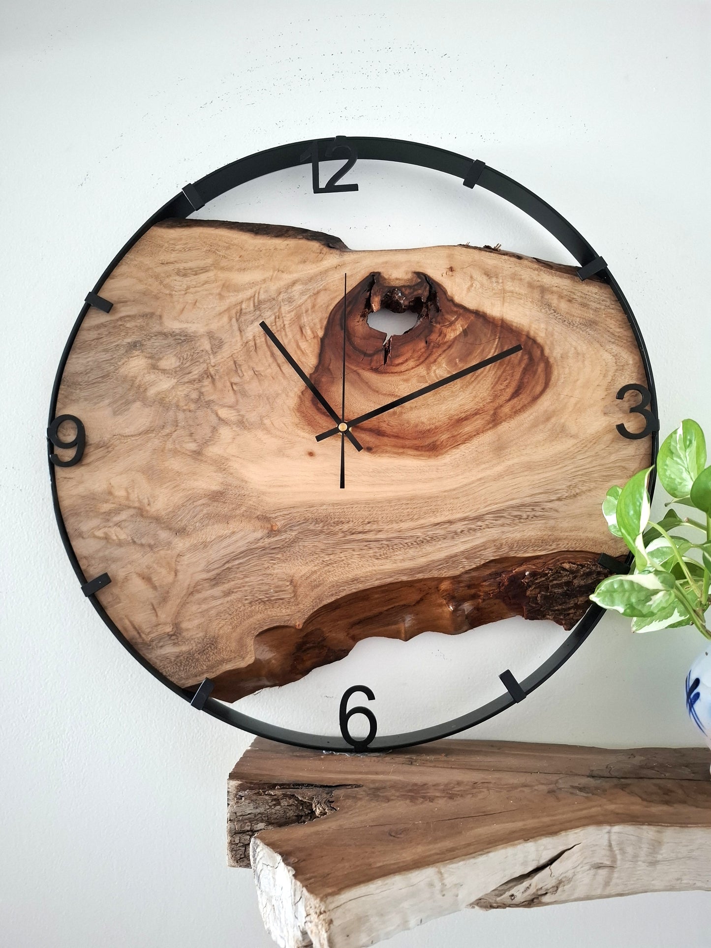 Handmade Wooden Wall Clock, Wooden Wall Clock, Large Timber Wall Clock, 5th anniversary gift