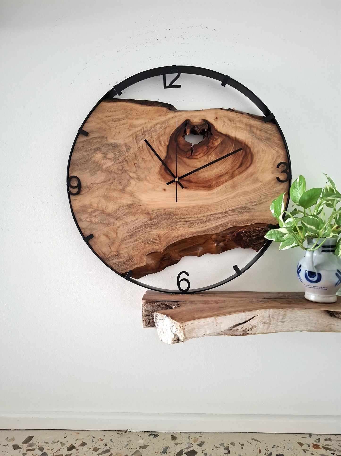 Handmade Wooden Wall Clock, Wooden Wall Clock, Large Timber Wall Clock, 5th anniversary gift