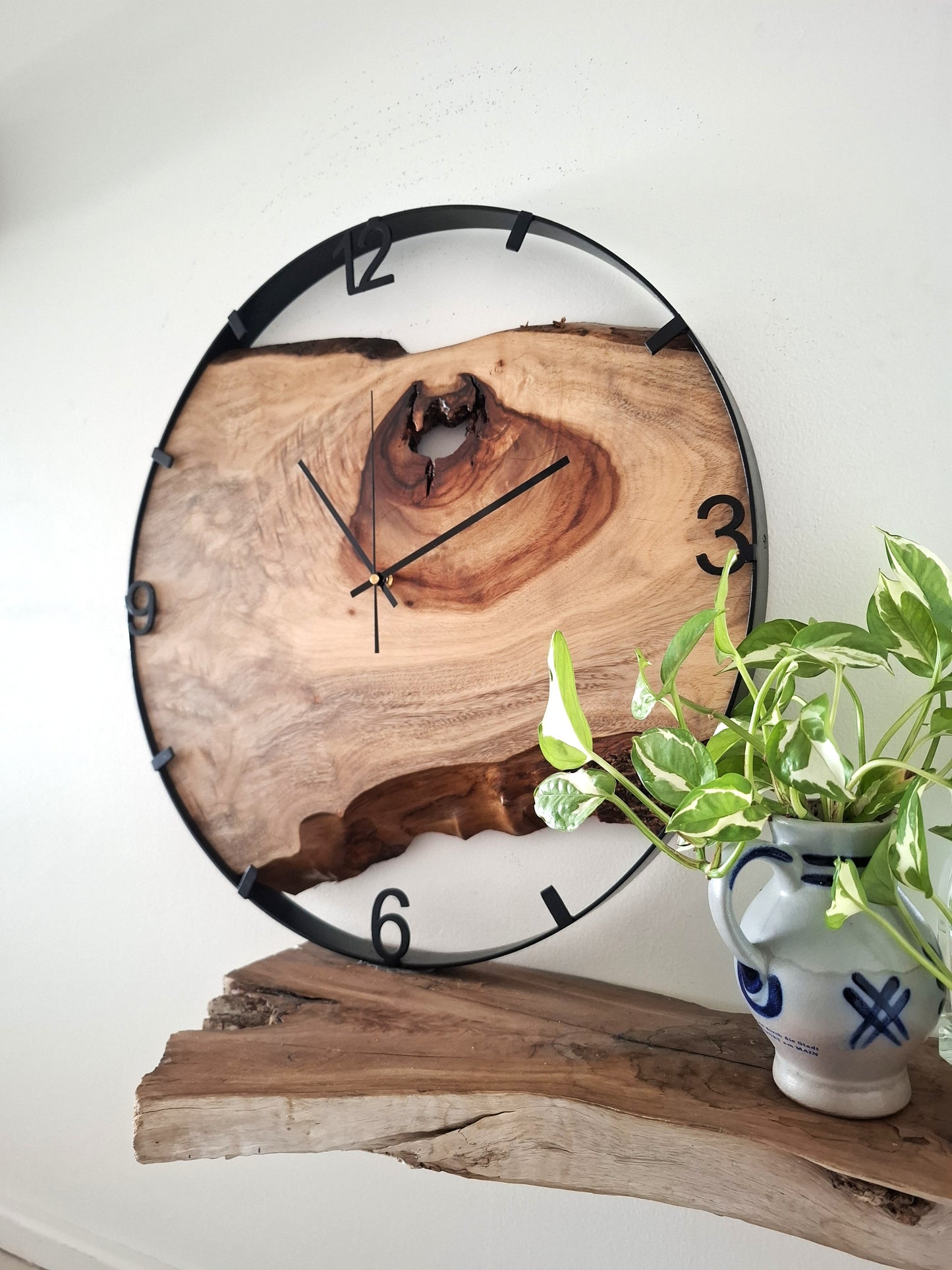 Handmade Wooden Wall Clock, Wooden Wall Clock, Large Timber Wall Clock, 5th anniversary gift