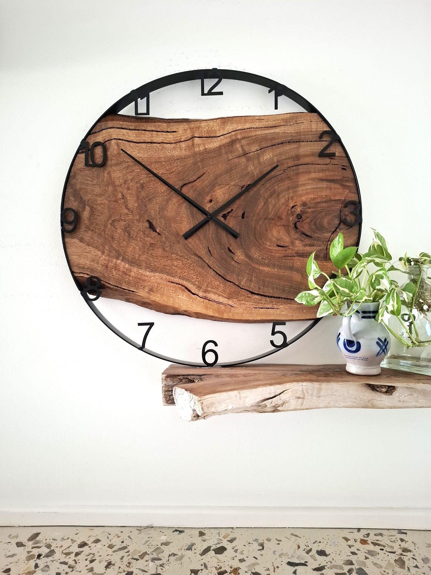 Handmade Wooden Wall Clock, Wooden Wall Clock, Large Timber Wall Clock, 5th anniversary gift (Copy)