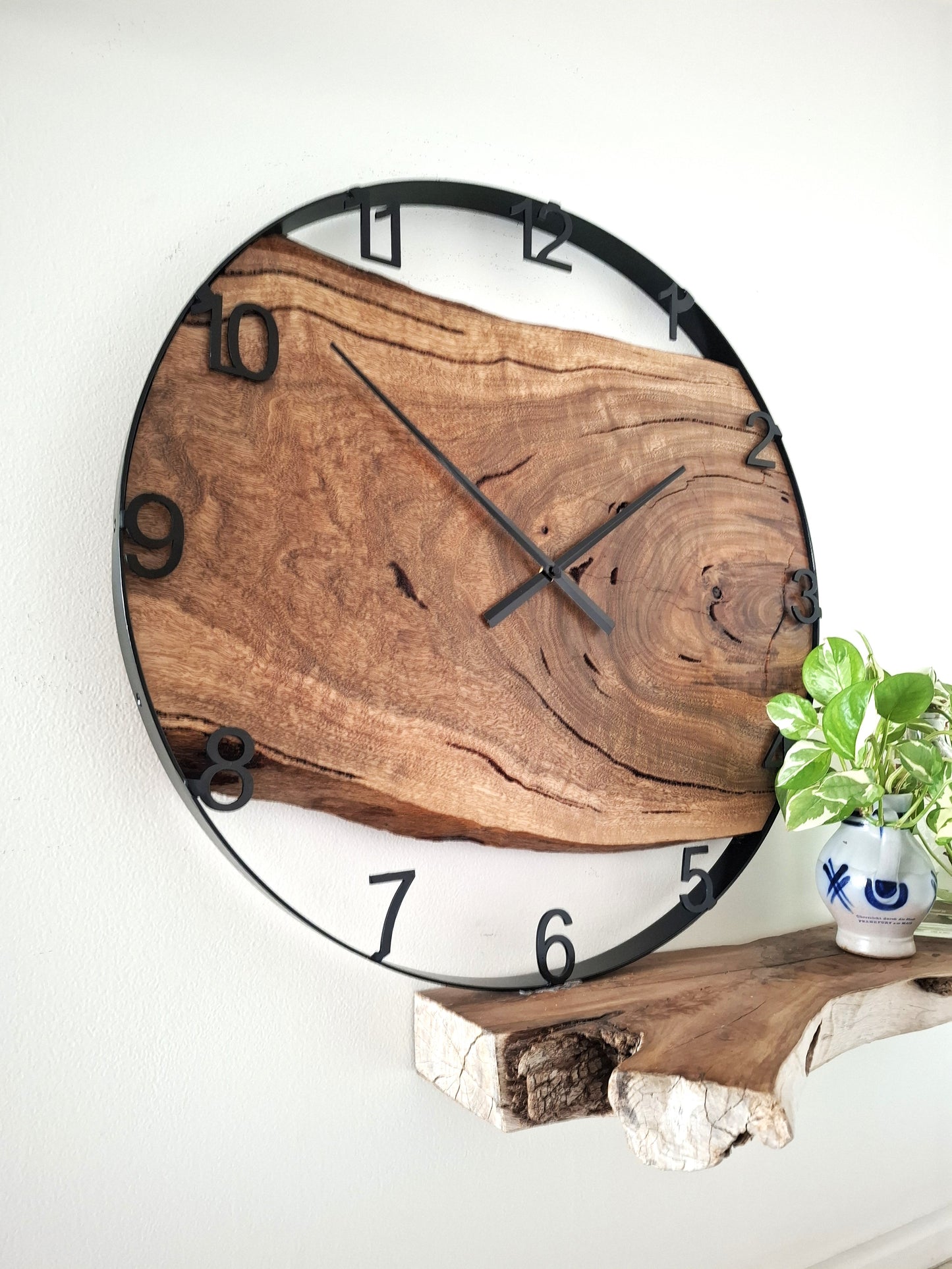Handmade Wooden Wall Clock, Wooden Wall Clock, Large Timber Wall Clock, 5th anniversary gift (Copy)