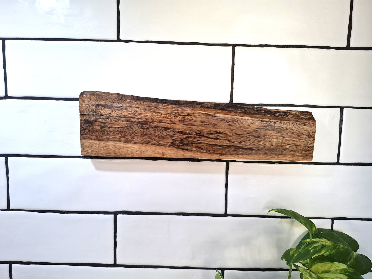 Handmade Wooden Magnetic Knife Holder: Wall-Mounted Kitchen Storage