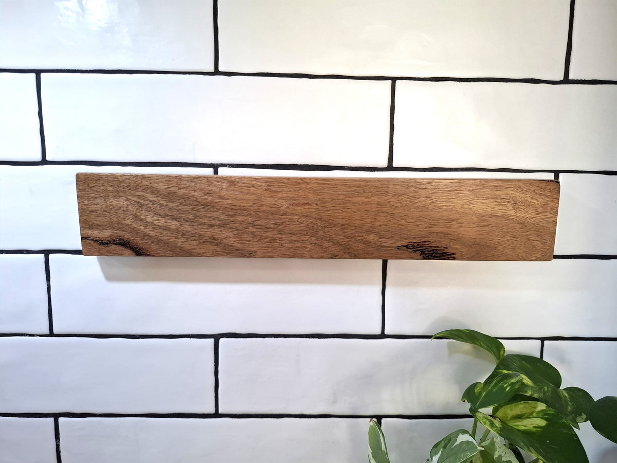 Handmade Wooden Magnetic Knife Holder: Wall-Mounted Kitchen Storage