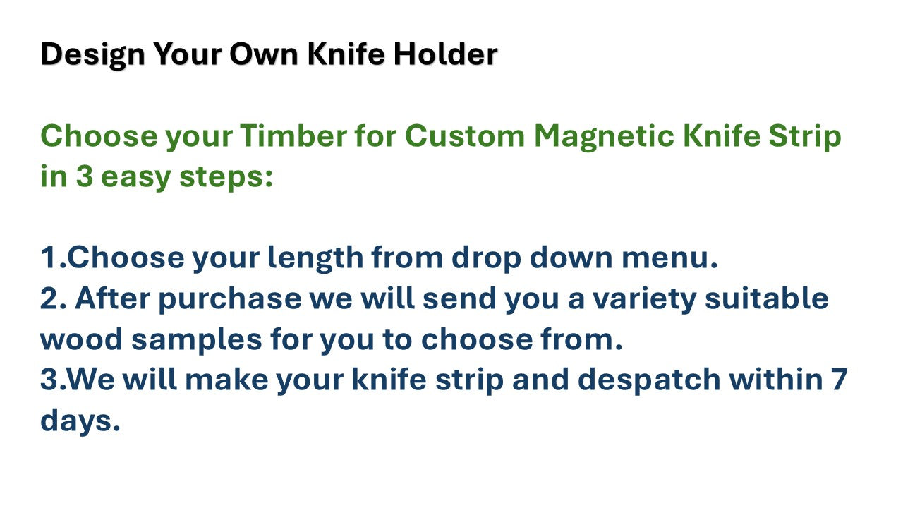 Custom Handmade Wooden Magnetic Knife Holder: Wall-Mounted Kitchen Storage